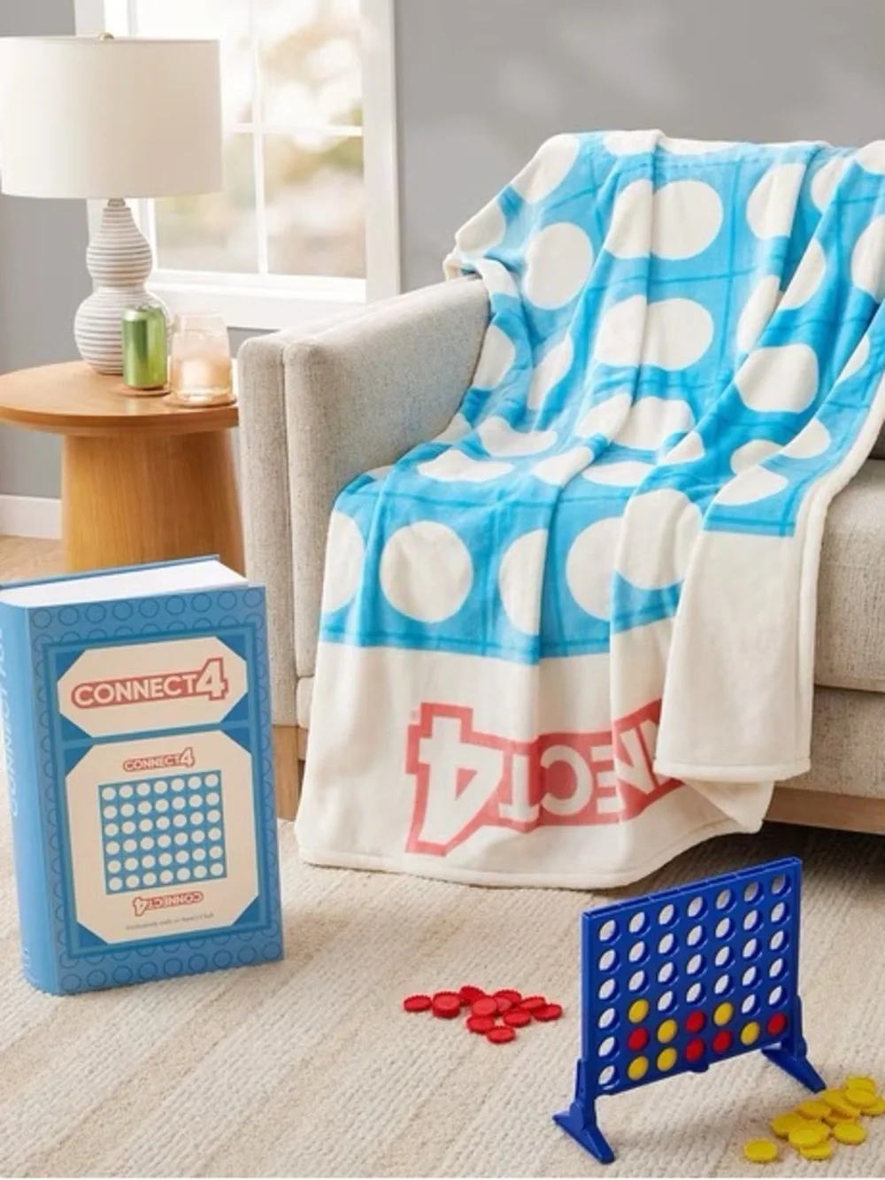 Connect Four Licensed Classic Boxed Board Game Silk Touch Throw, 50